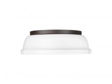  3602-14 RBZ-WHT - Duncan 14" Flush Mount in Rubbed Bronze with Matte White